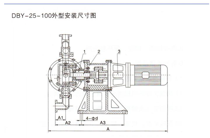 铝合金電(diàn)动隔膜泵结构尺寸图