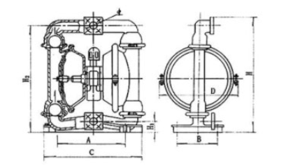 工程塑料隔膜泵的安装图